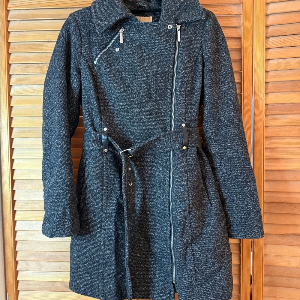Michael Kors Charcoal Belted Trench Coat
